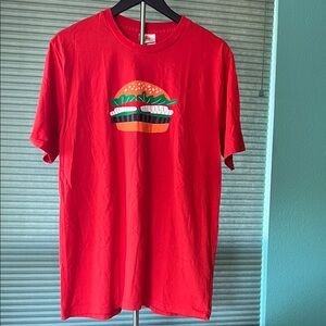 Red Short-Sleeve Women's Graphic Burger Tee